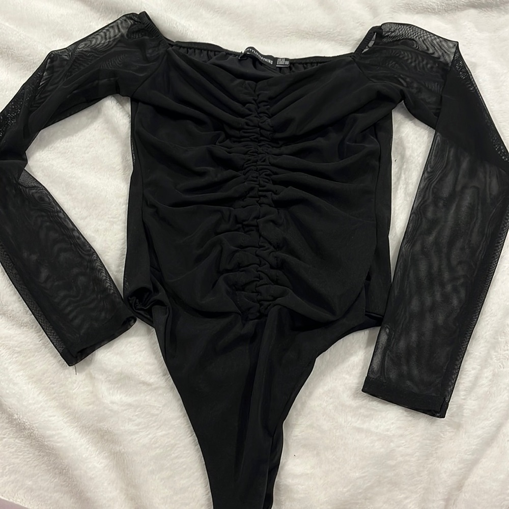 Pretty little thing black bodysuit size 10